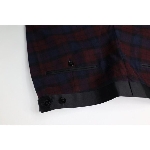 Express Mens 34x31 Stretch Slim Satin Stripe Tuxedo Chino Pants Trousers Plaid - Picture 12 of 12